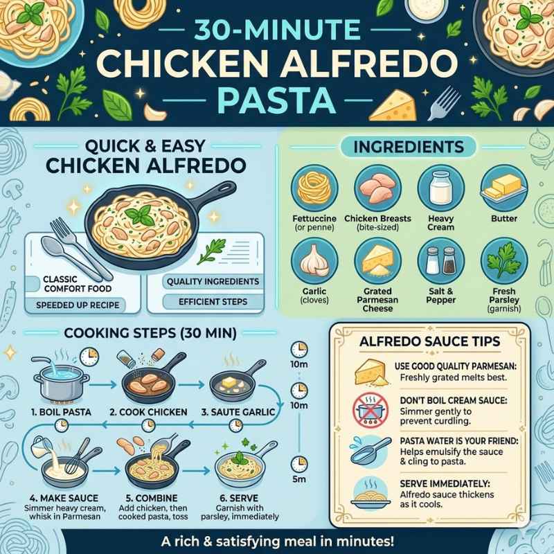 30-Minute Chicken Alfredo Pasta