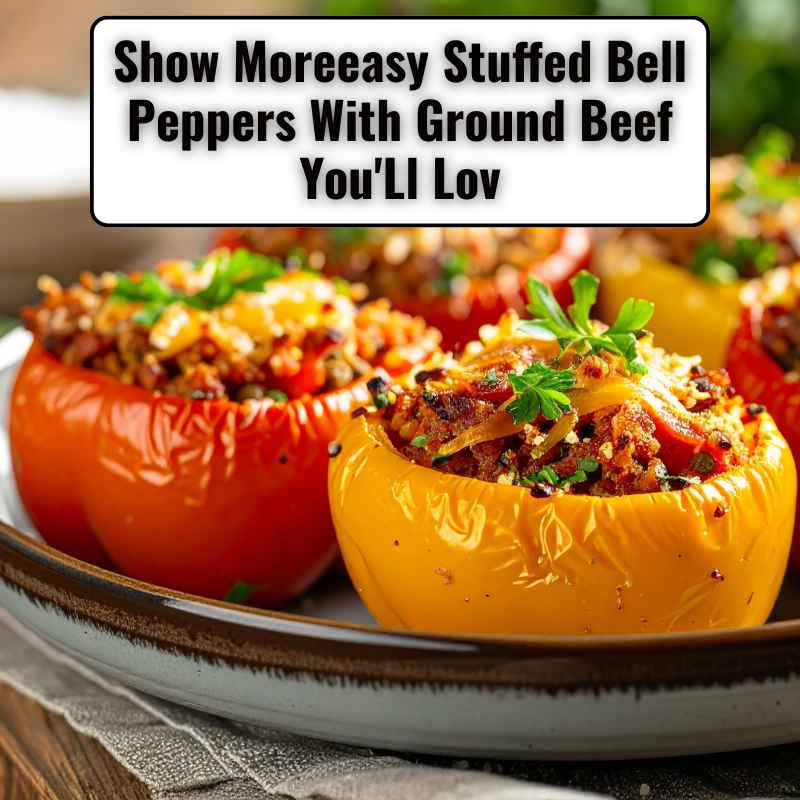 Show Moreeasy Stuffed Bell Peppers With Ground Beef You'Ll Love