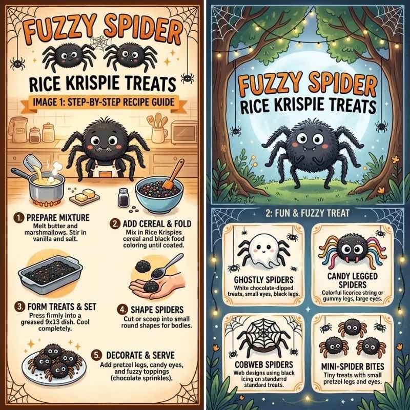 Fuzzy Spider Rice Krispie Treats