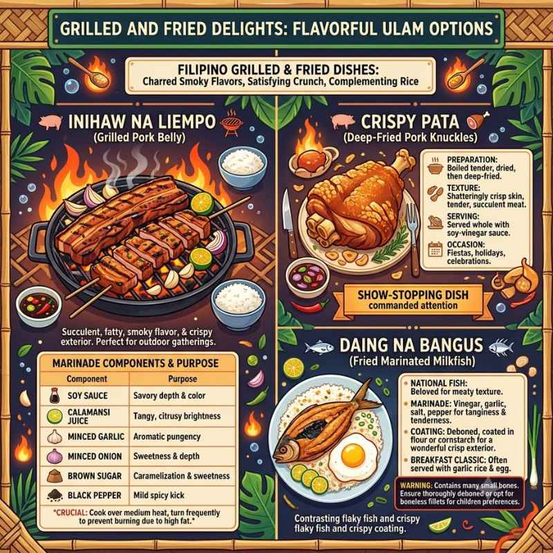 Grilled and Fried Delights: Flavorful Ulam Options