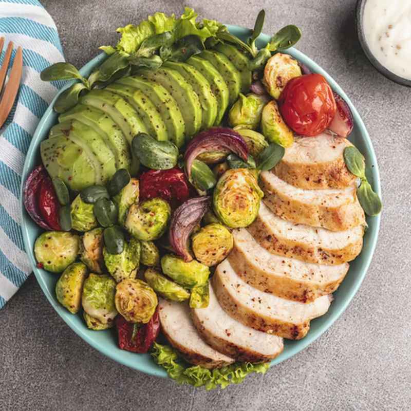 Lemon Chicken, Avocado, and Greens Salad
